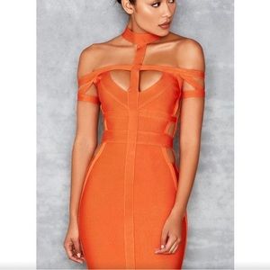 House of CB Mistress Rocks Envy Orange Bodycon Dress